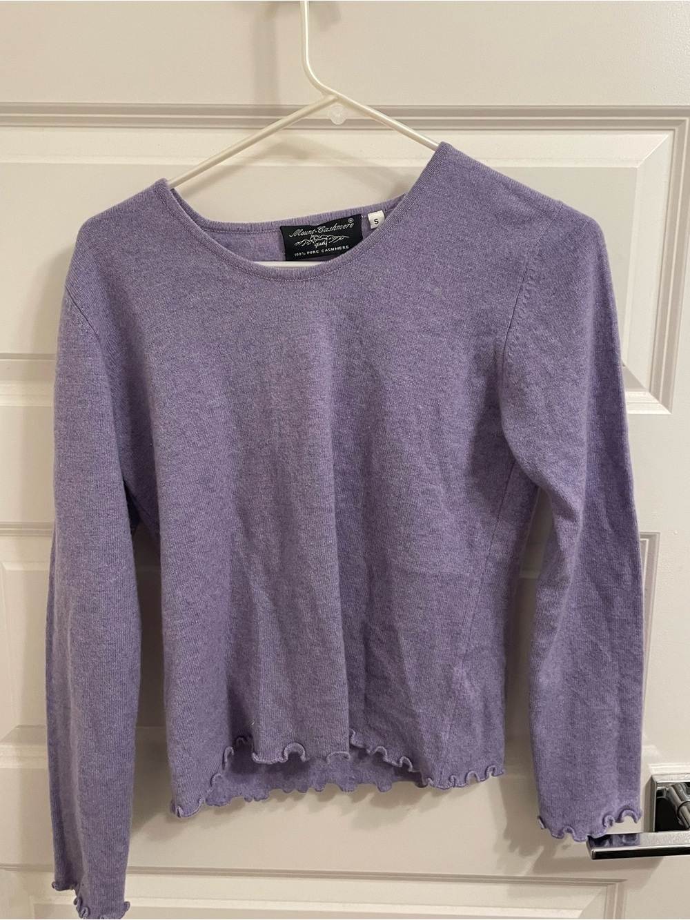 Lilac Long-Sleeve Ruffle-Hem Knit Top - Picture 4 of 6